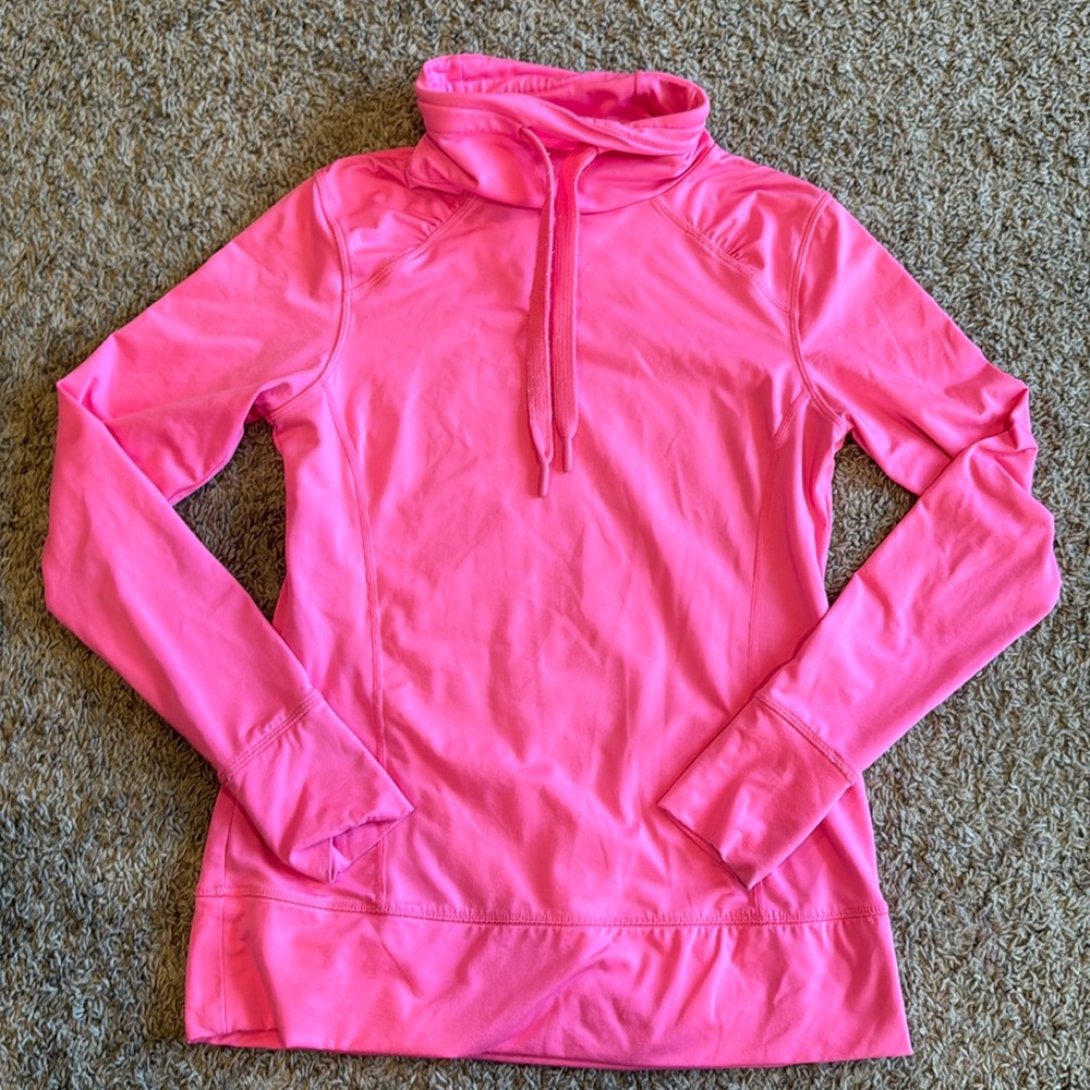 Layer 8 Performance Hot Pink Qwick dry Cowl neck pullover